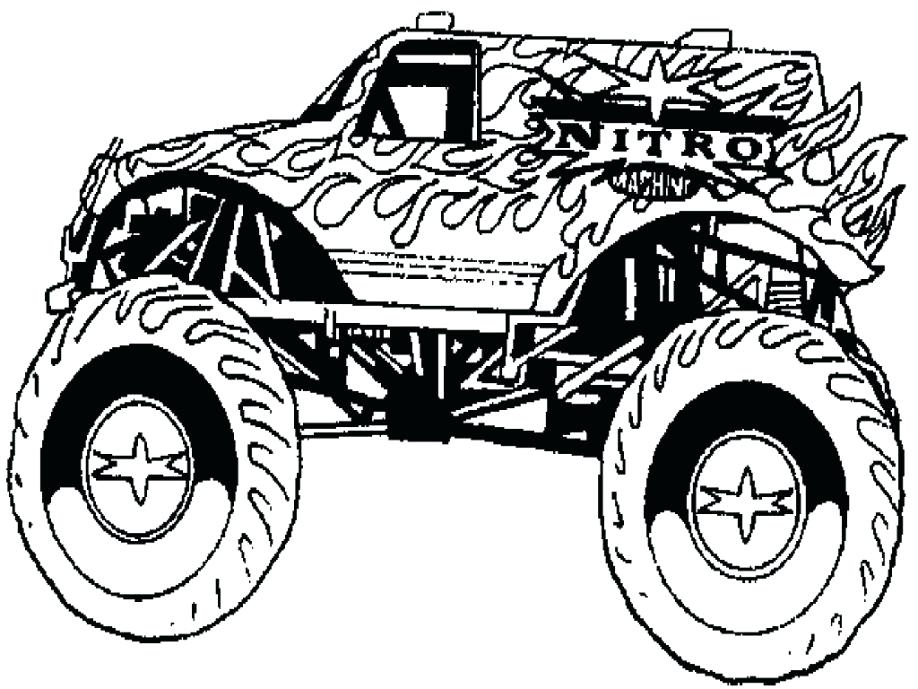 918x689 Monster Truck Coloring Pages Maximum Destruction Plus Monster