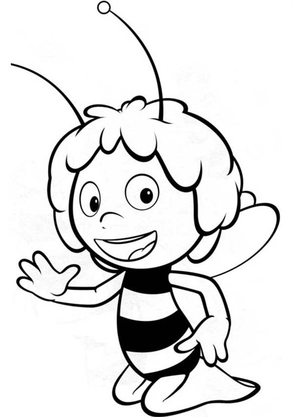 600x849 Maya The Bee Greeting Us Coloring Pages Batch Coloring