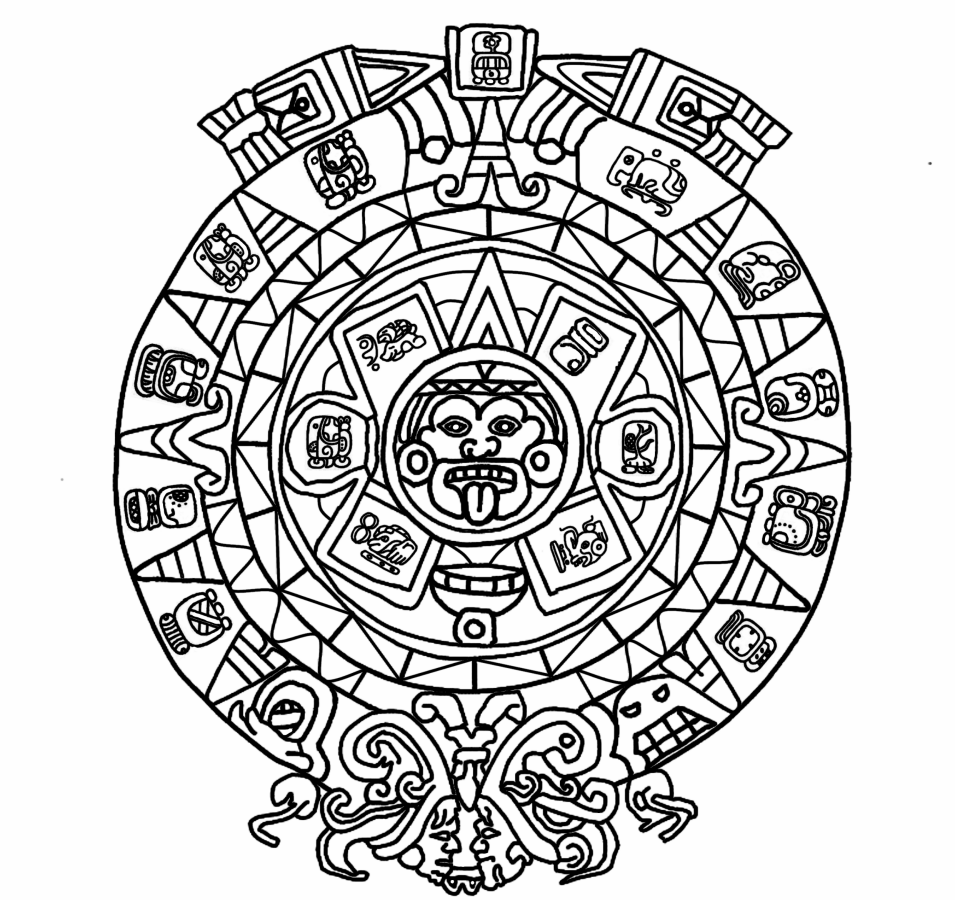 955x900 Mayan Calendar Coloring Page Copy
