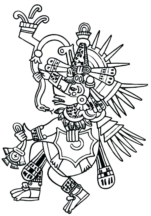 600x859 Aztec Coloring Pages Click To See Printable Version Of Art