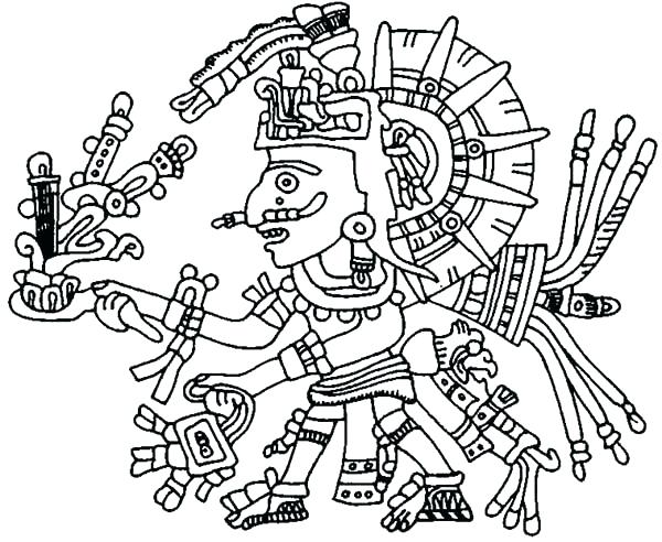 600x492 Mayan Calendar Colouring Page Stone Education Coloring Pages