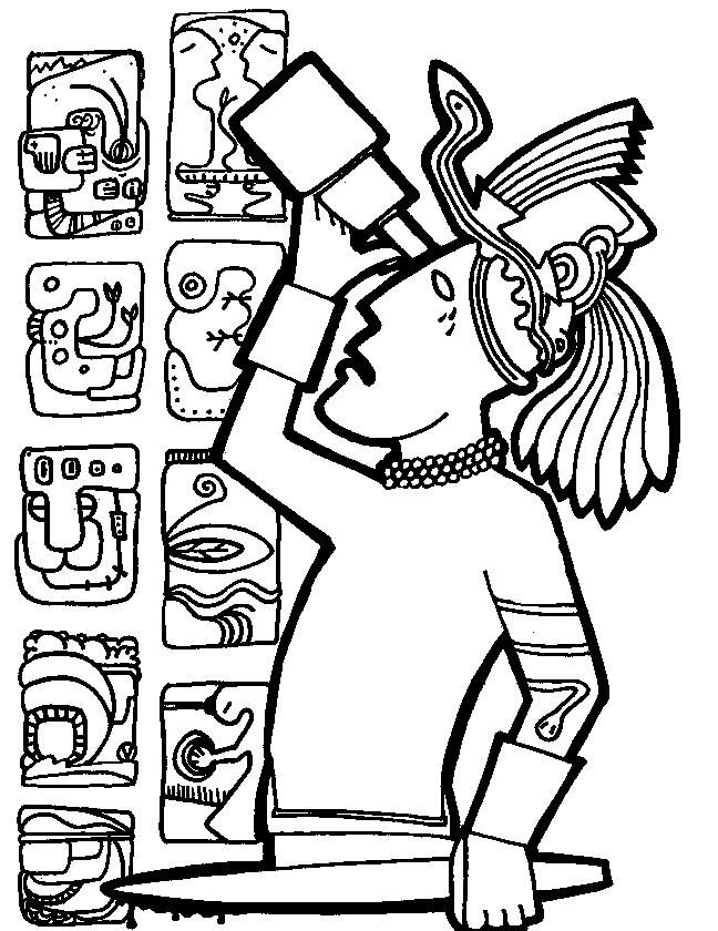 648x840 Mayan Civilization Coloring Page 12