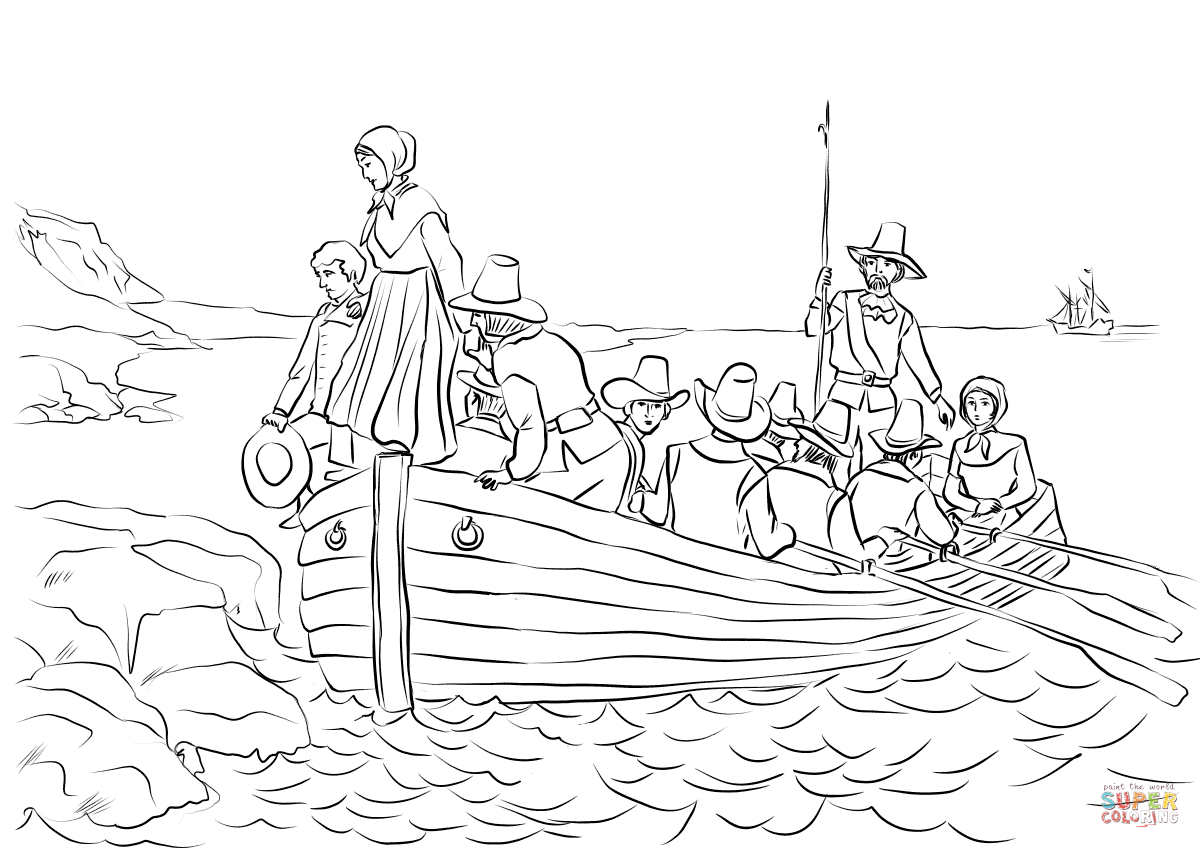 1200x848 Free Thanksgiving Coloring Pages Mayflower Timeless Miracle Com