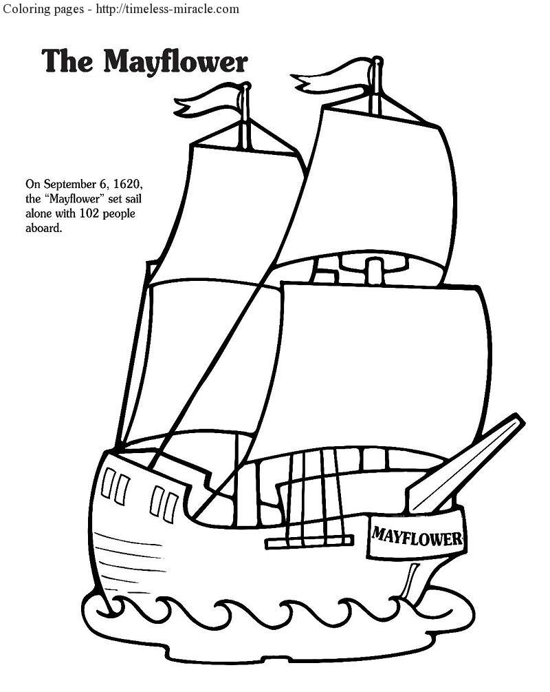 800x1005 Mayflower Coloring Page