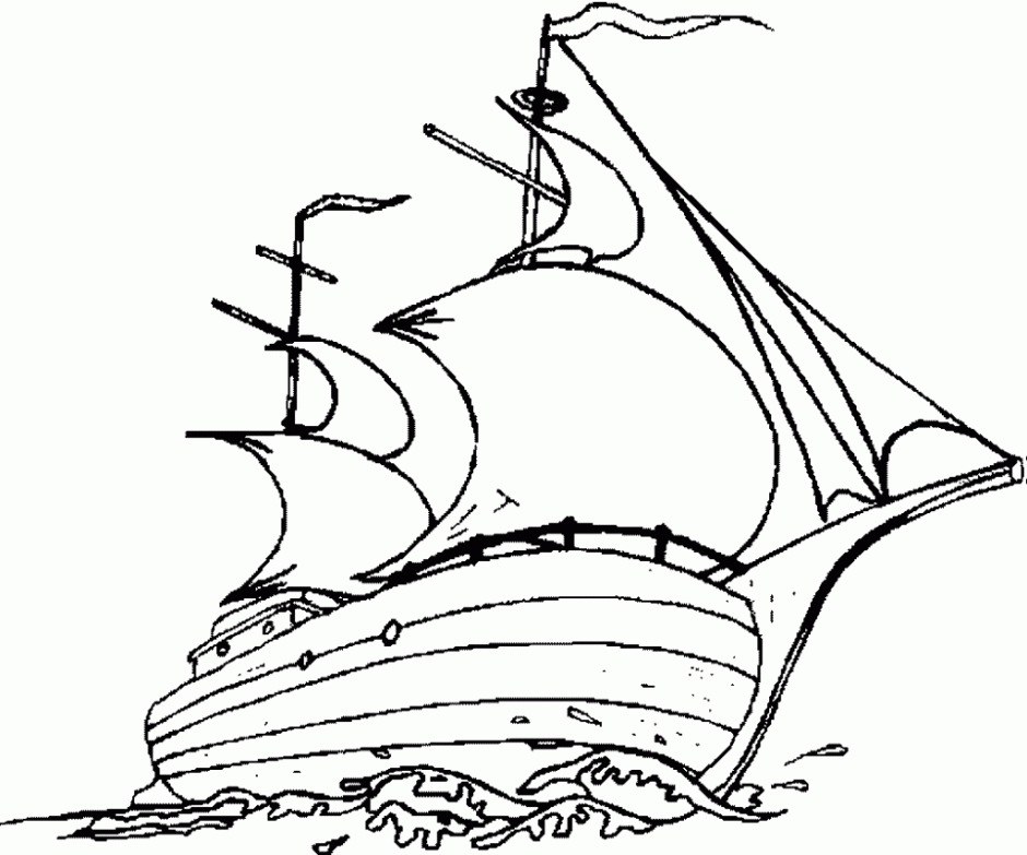 Mayflower Ship Coloring Page