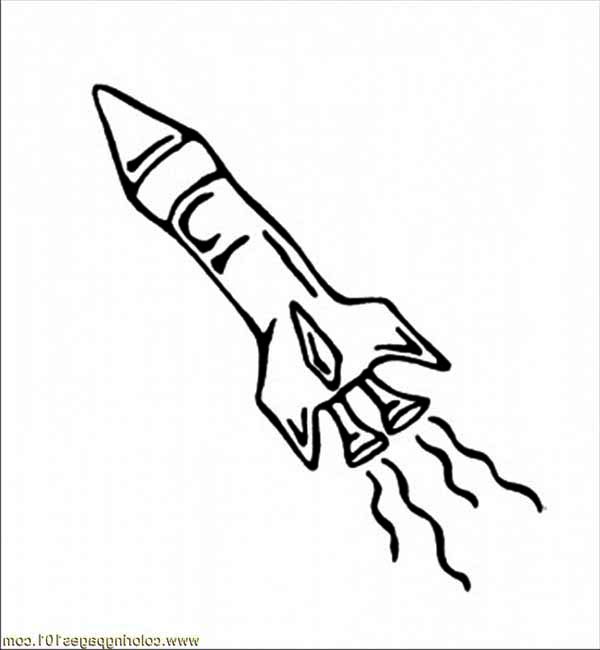 600x650 Rocket Ship Burst Coloring Page