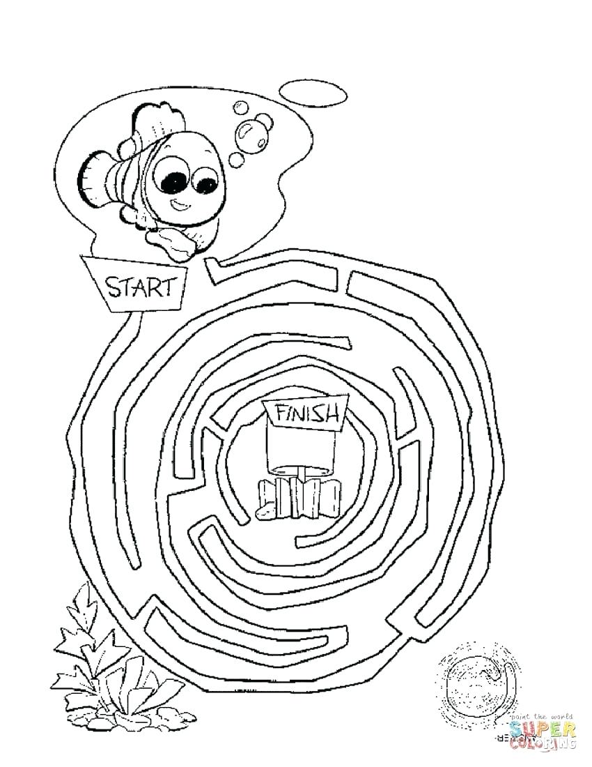 850x1100 Coloring Pages ~ Nemo Coloring Pages Maze Online Nemo Coloring