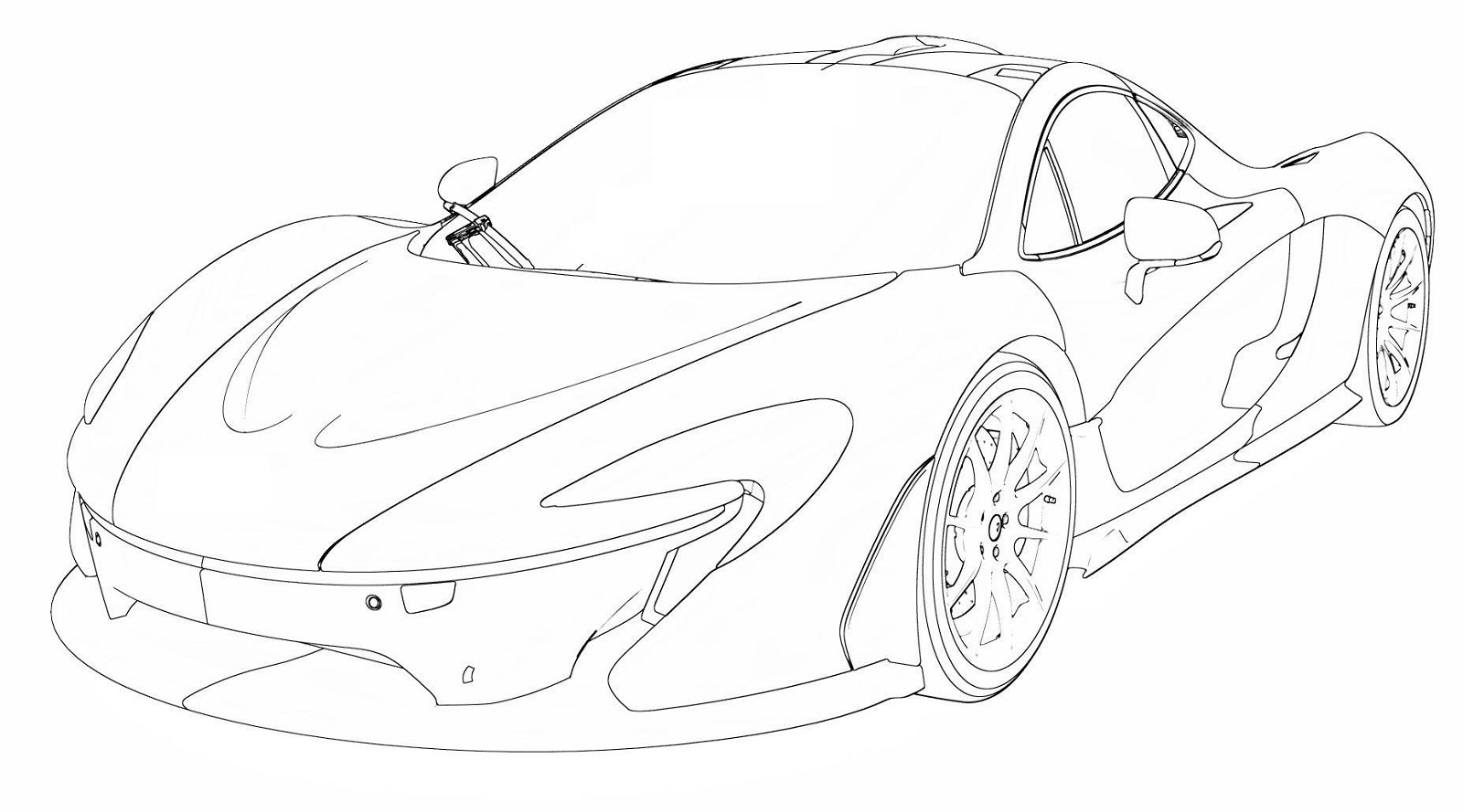 1600x889 Mclaren P1 Coloring Pages