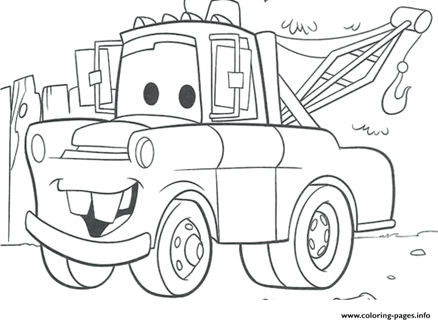 888x652 Cars Coloring Pages Lightning And Sally Cars Mater Truck Coloring