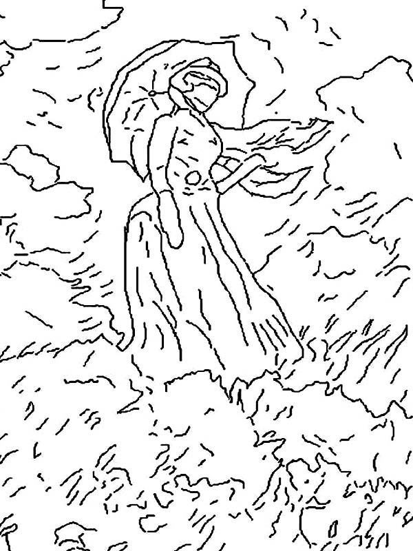 600x800 Lady In The Meadow Famous Painting Coloring Pages Batch Coloring