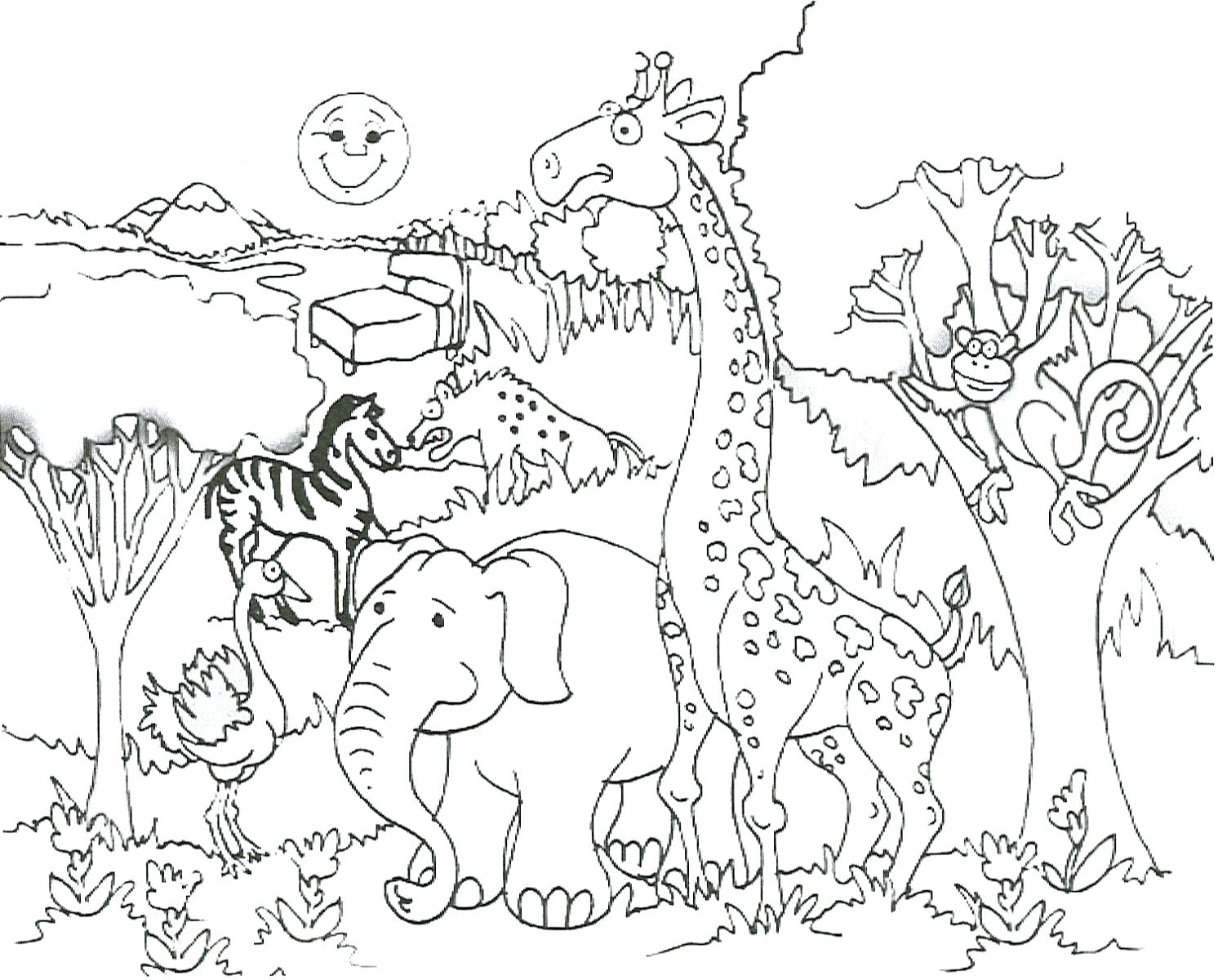 1492x1200 Coloring Pages Thanksgiving Savanna Many Interesting Kangaroo