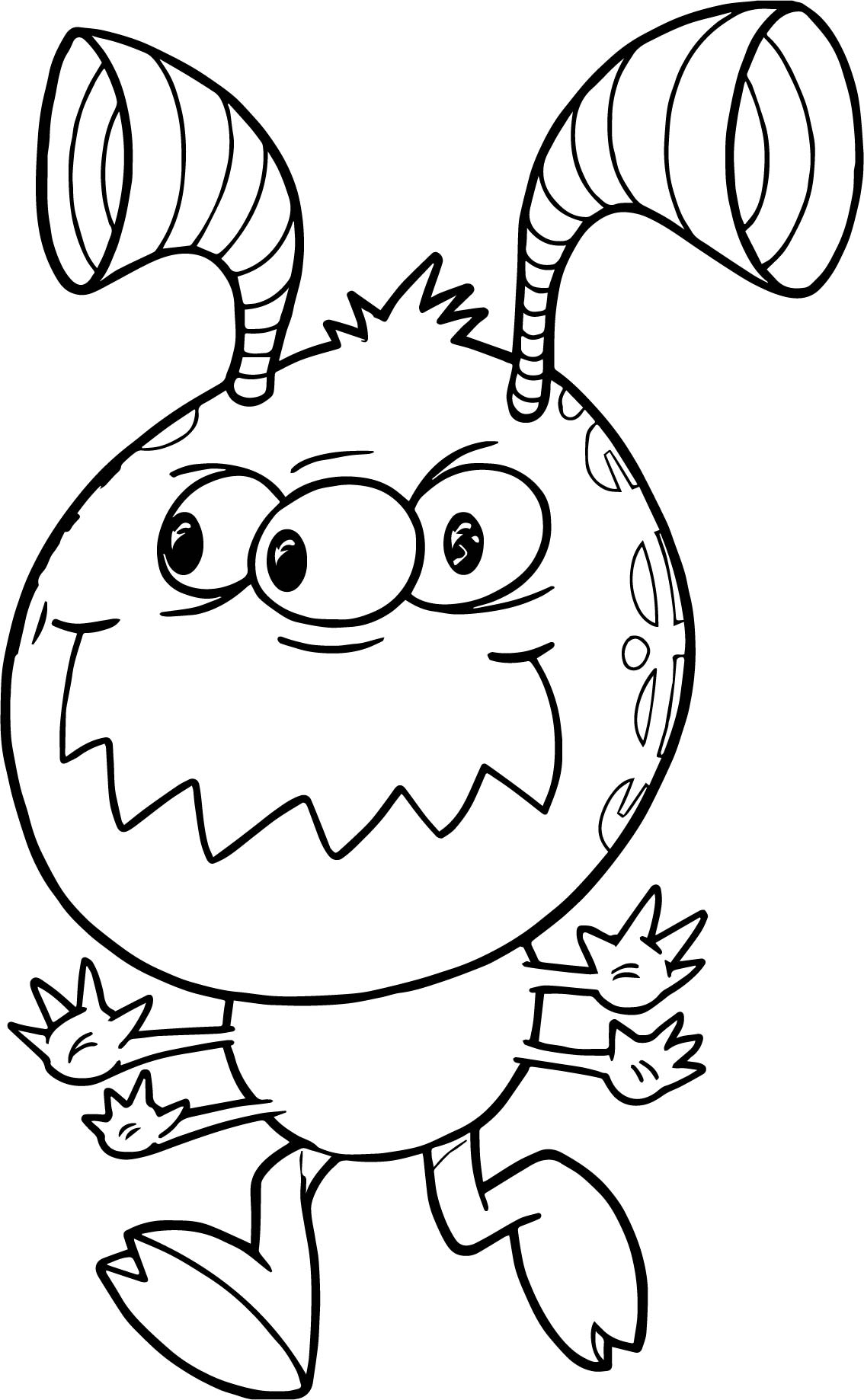 1134x1838 Mean Running Monster Cute Alien Coloring Page Wecoloringpage