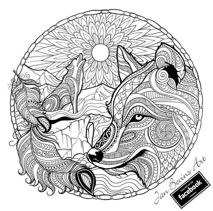 736x731 55 Best Adult Coloring Pages Of Wolf 2018 Images