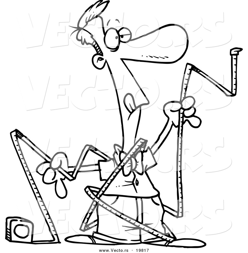 1024x1044 Vector Of A Cartoon Man Trying To Use Measuring Tape