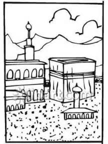 216x288 Kabaa In Mecca Colouring Pages, Kaaba Coloring Page