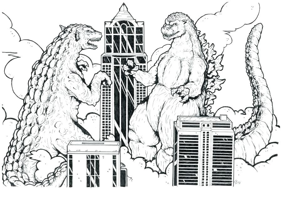 900x636 Godzilla Coloring Pages Coloring Godzilla Vs Mechagodzilla