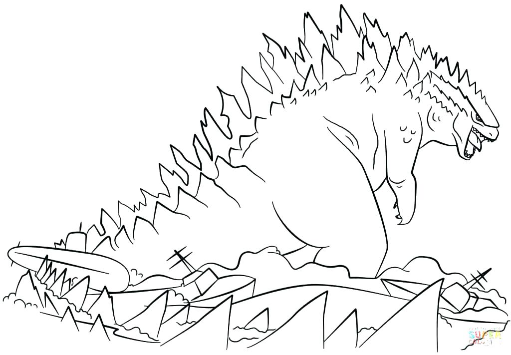 1024x711 Godzilla Coloring Pages Coloring Pages For Kids Godzilla 2016