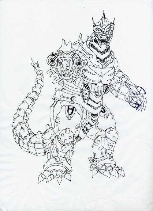 500x688 Mechagodzilla Coloring Pages