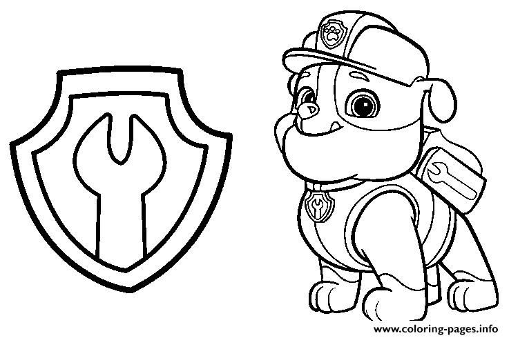 737x490 Print Paw Patrol Rubble Mechanic Badge Coloring Pages Jacob'S
