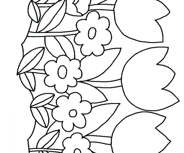 600x500 Flowers Coloring Pages Free Printable Free Printable Flower