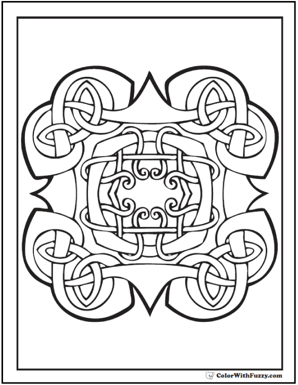 590x762 Celtic Knot Coloring Page Chief's Medallion
