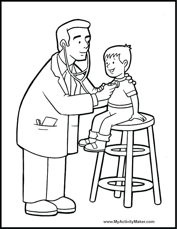 618x798 Medical Coloring Pages Doctor Tools Coloring Page Doctor For Kids