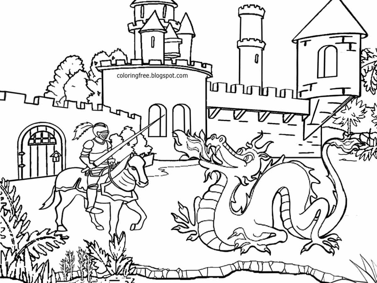 1200x900 Sensational Castles Pictures To Colour Medieval Castle Coloring