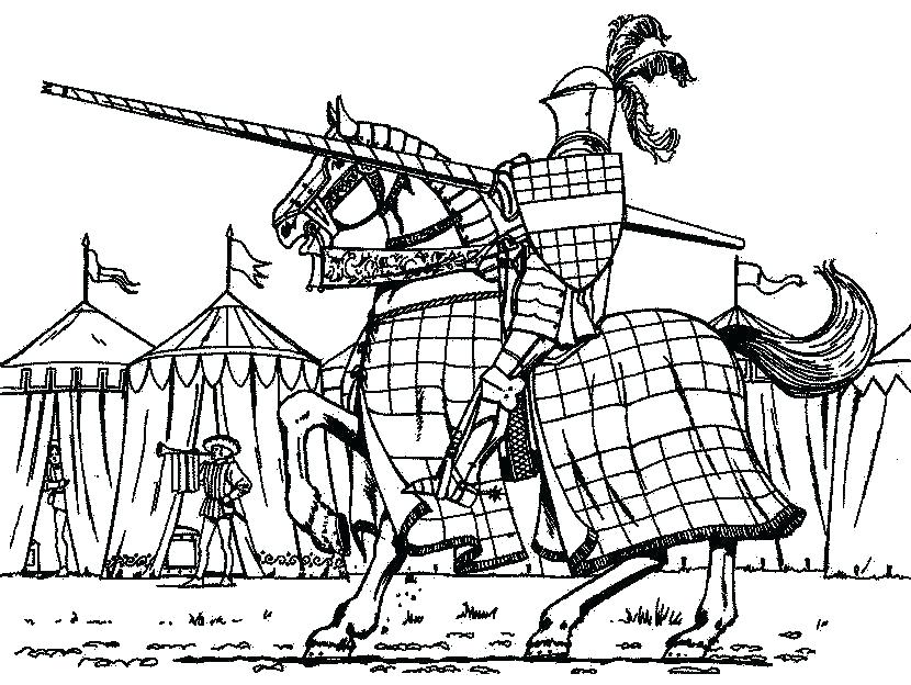 830x624 Medieval Colouring Pages