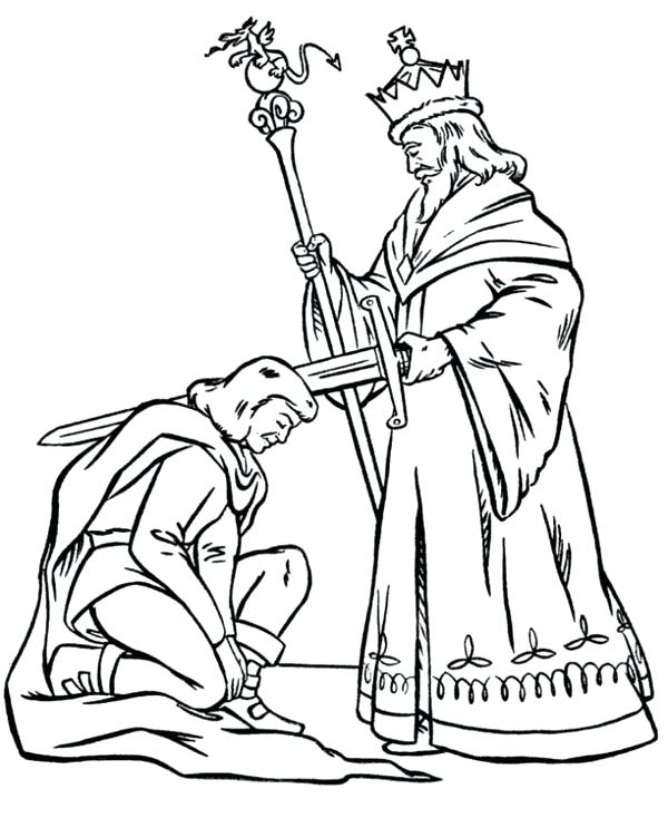 600x734 Medieval Times Coloring Pages King Blessing Knight Before War