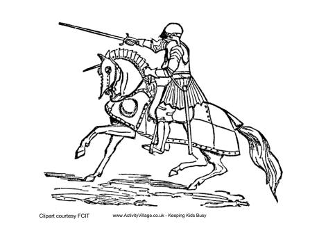 460x325 Knight Colouring Pages