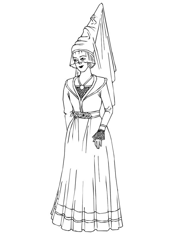 639x815 Medieval Princess Coloring Pages