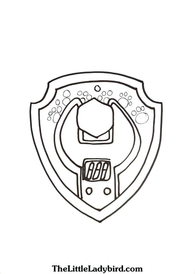 640x899 Shield Coloring Page Paw Patrol Shield Template Badge Of Rubble