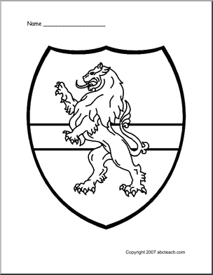 304x392 Medieval Classroom Theme Of 1 Coloring Page Medieval Shield Lion