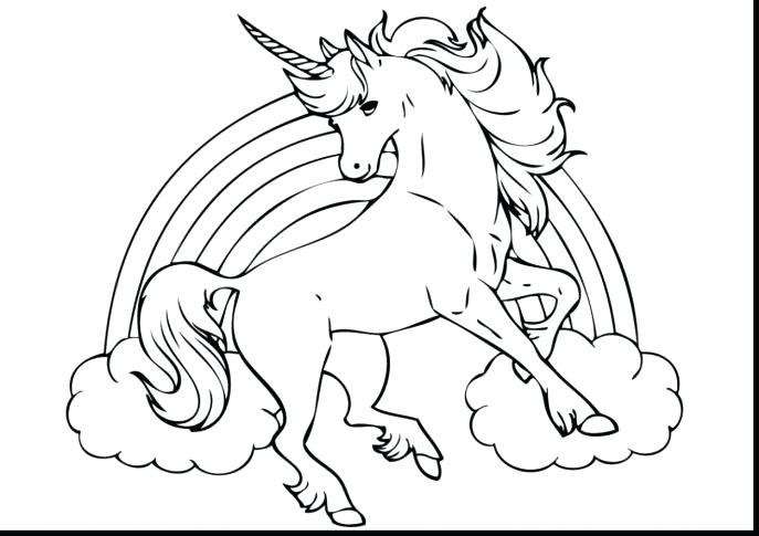 687x485 Nice Printable Unicorn Pictures Coloring Pages Medium Size