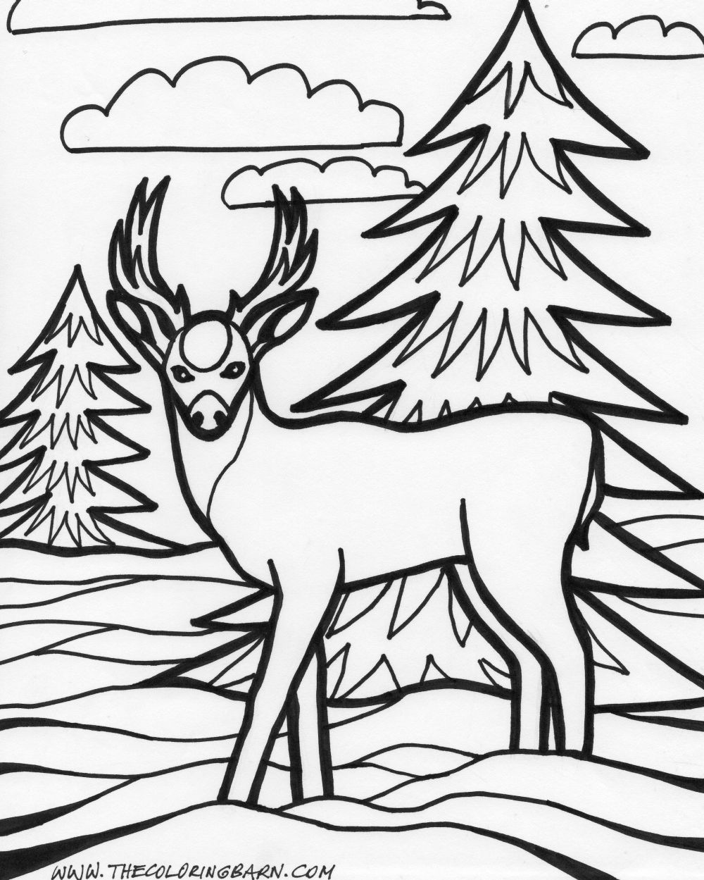 1000x1249 Enjoyable Medium Coloring Pages Deer And Glum Me