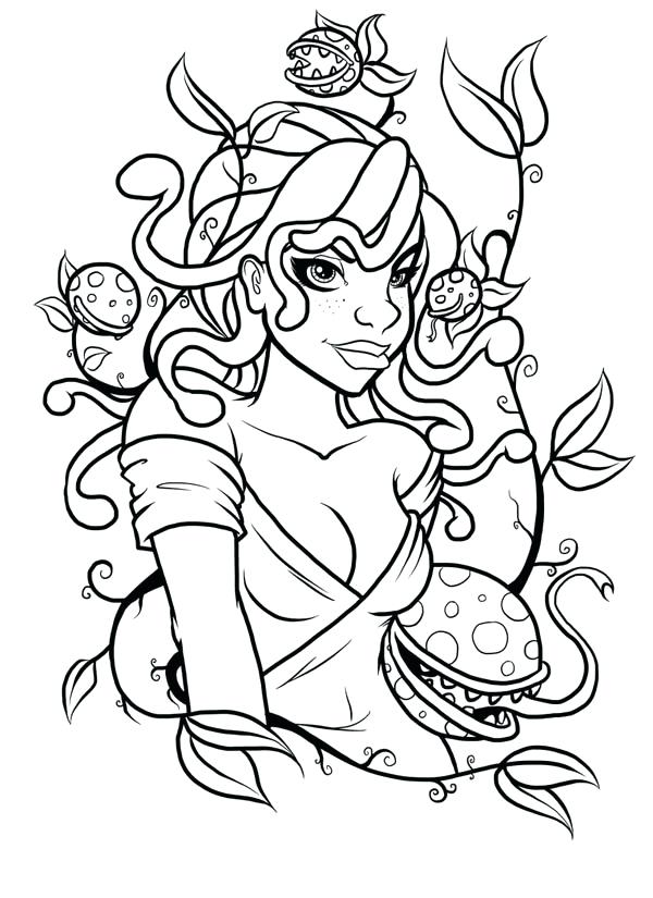600x825 Medusa Coloring Pages Medusa And Poisonous Plant Coloring Page