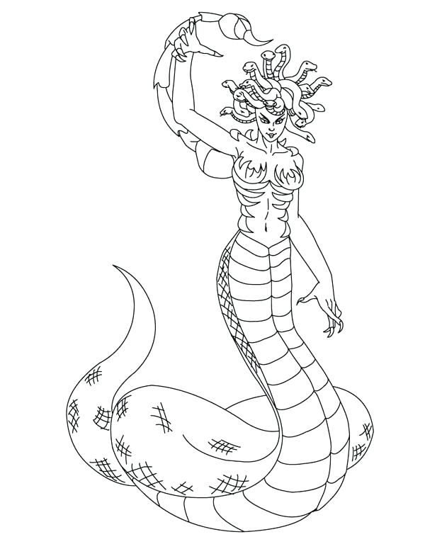 600x775 Medusa The Demon Of Coloring Page Printable Pages On Medusa