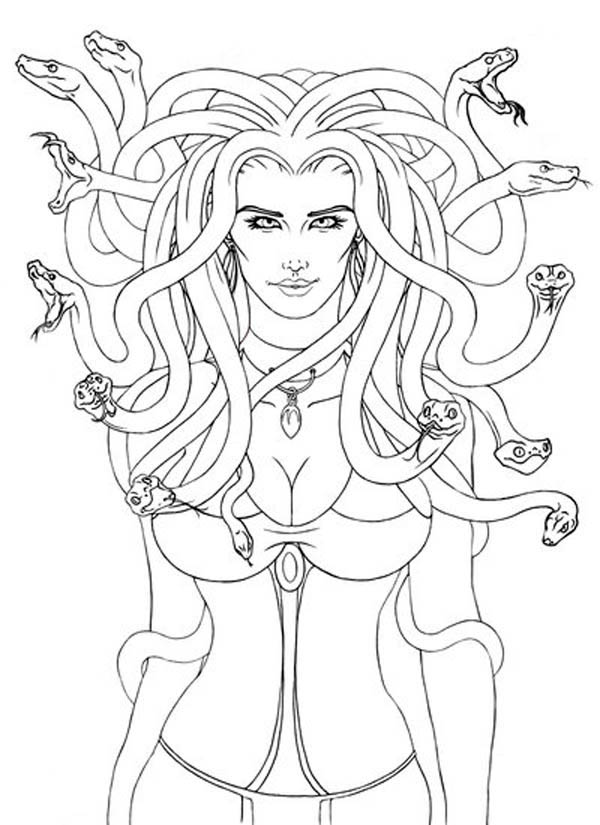 600x825 Coloring Pages Of Medusa