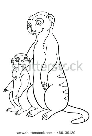 318x470 Meerkat Coloring Pages Coloring Pages Mother With Her Little Cute