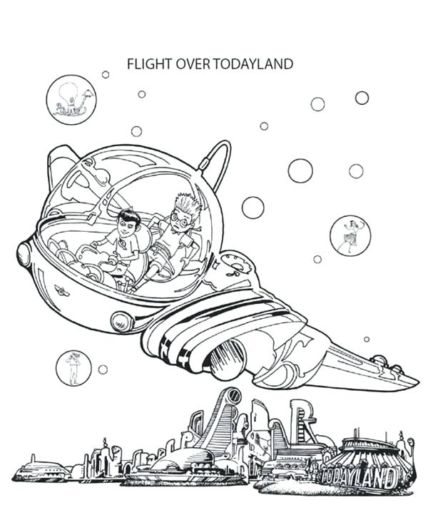 600x722 Meet Robinsons Coloring Pages And Flight Over In Meet