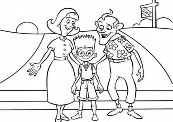 600x423 Meet The Robinsons Lewis And His Future Parents Coloring Pages
