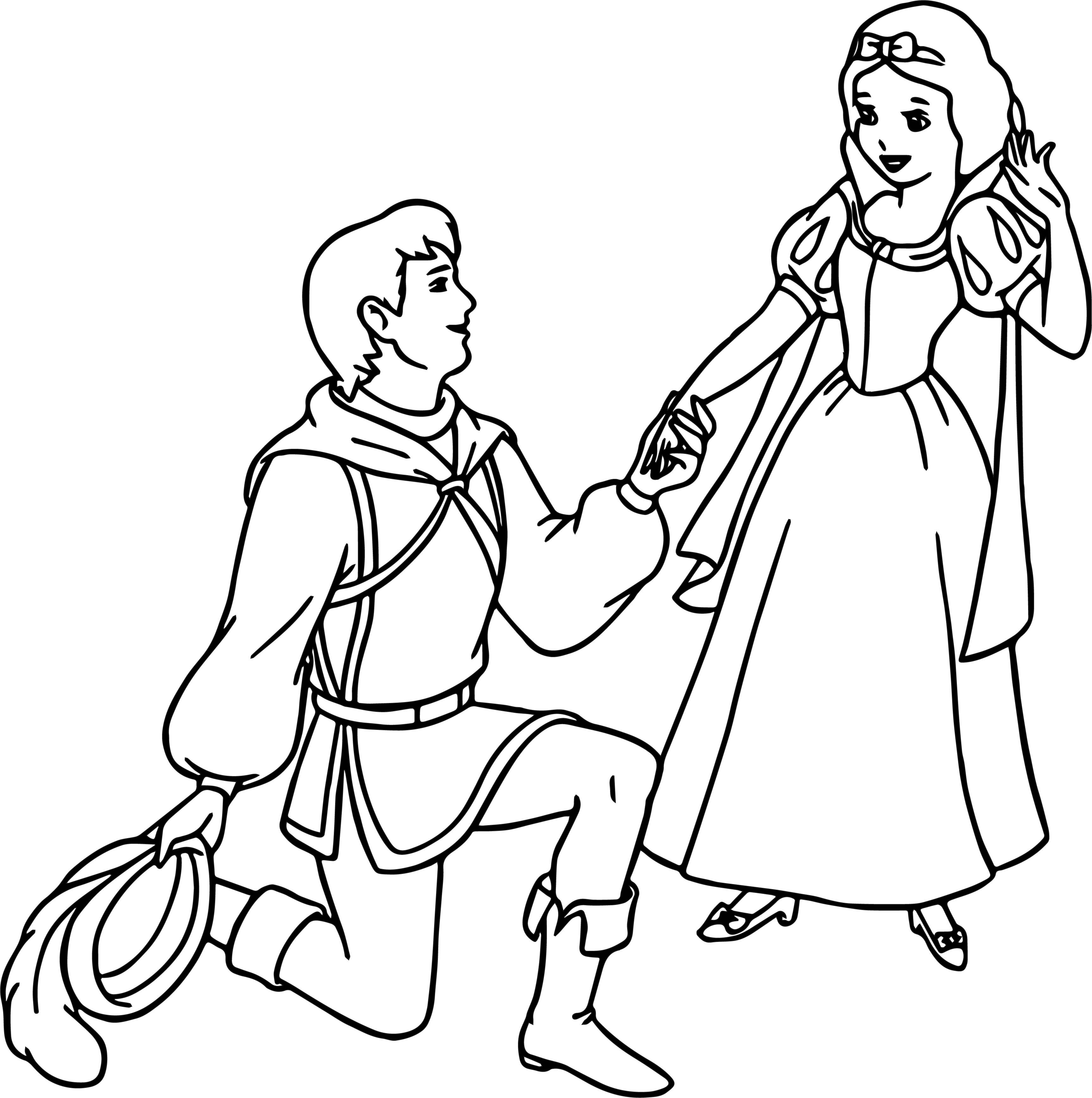 3451x3469 Snow White Color Pages Elegant Snow White And The Prince Meeting