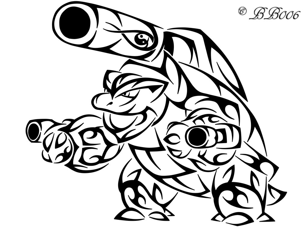 1024x768 Tribal Mega Blastoise Pokemon Coloring Pages
