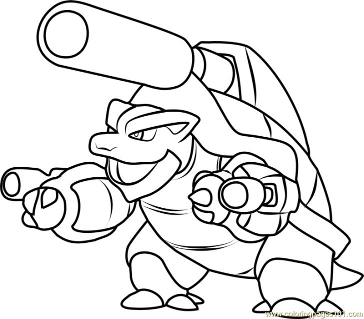 728x637 Blastoise Coloring Page