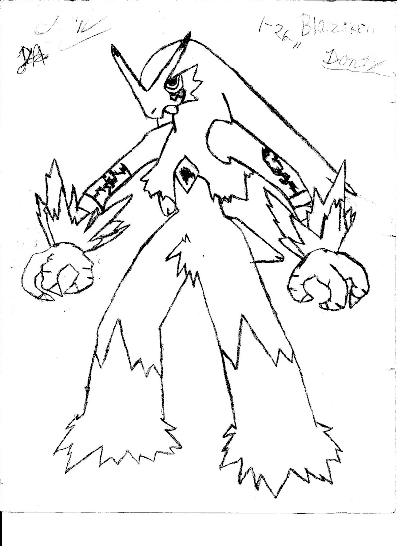 800x1100 Blaziken Coloring Page