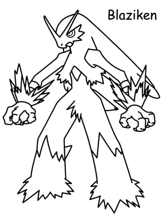 550x733 Blaziken Pokemon Black And White Coloring Pages 550x733 Picture