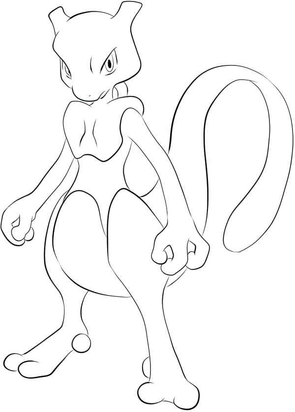 600x838 Mewtwo Coloring Pages Psychic Attack Coloring Page Mewtwo