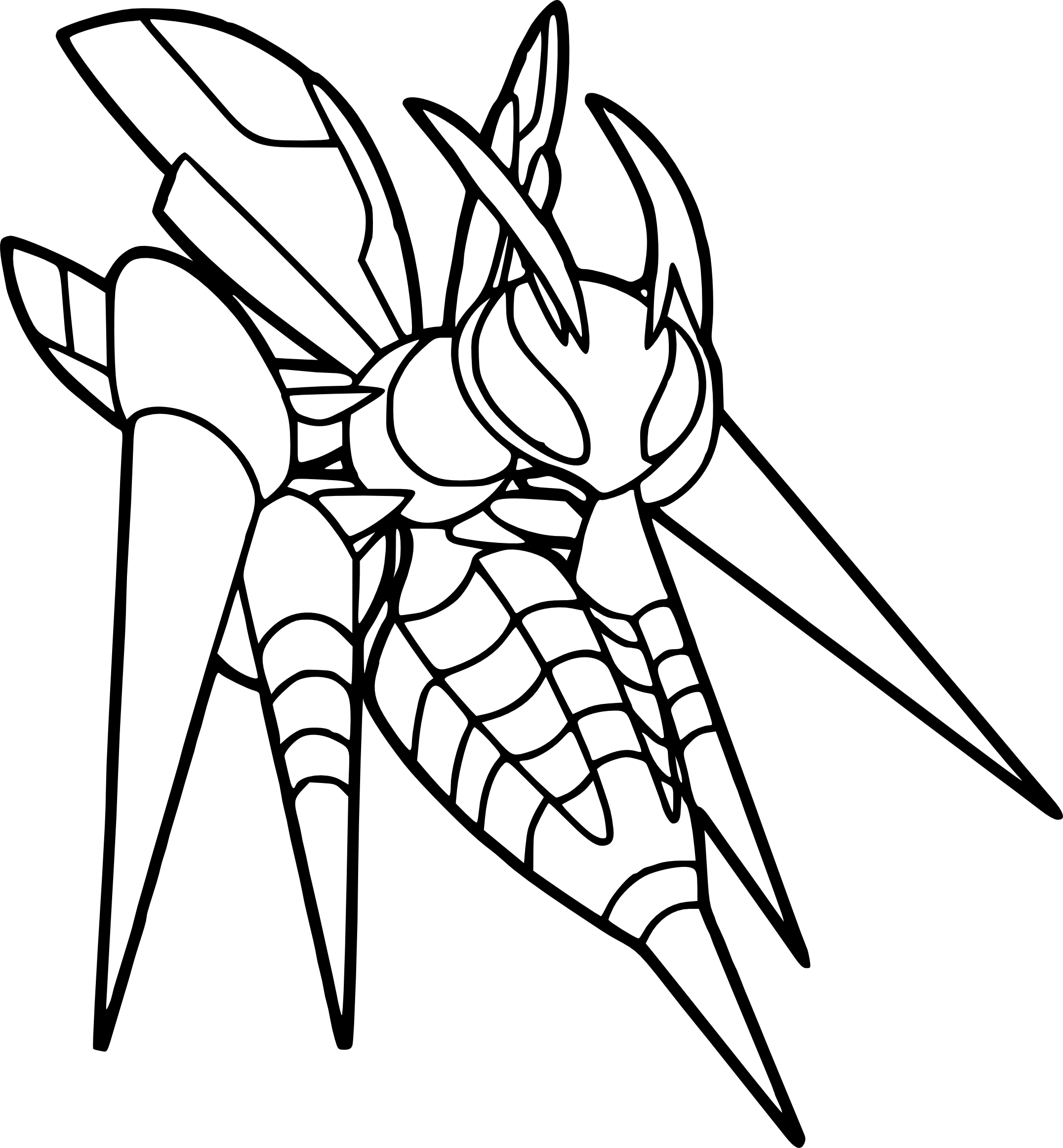 2152x2324 Pokemon Mega Beedrill Coloring Page