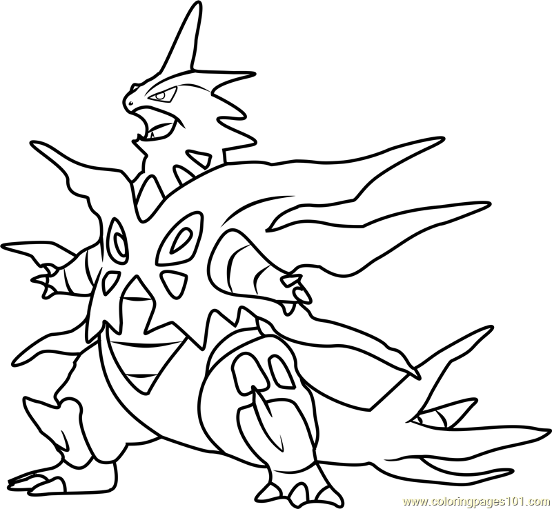 800x738 Mega Tyranitar Pokemon Coloring Page