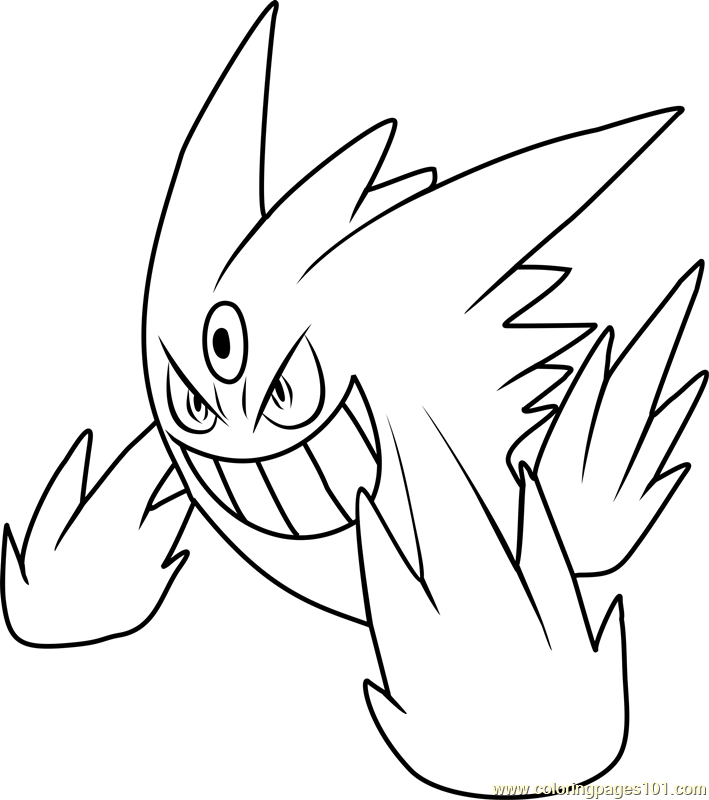 709x800 Mega Gengar Pokemon Coloring Page